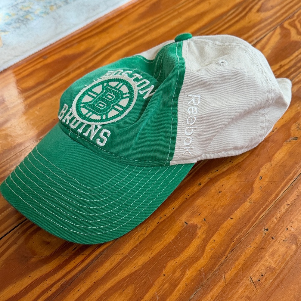 Reebok Boston Bruins Green and White Baseball Hat